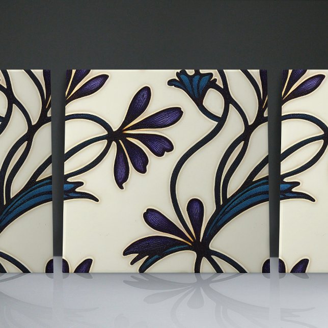 Azulejo Patrones orgánicos de crocus violeta índigo sin co (Subido por el creador)