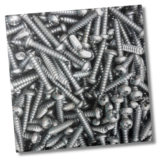 Azulejo Patrulla de Garaje de Herramienta Única Industrial (Unique Industrial Silver Screws Tool Garage Patter Ceramic Tile)