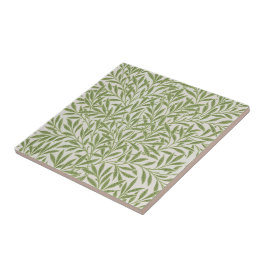 Azulejo Pattern of green leafy branches 