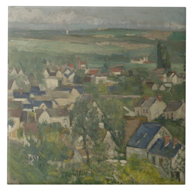 Azulejo Paul Cezanne - Auvers, vista panorámica (Frente)