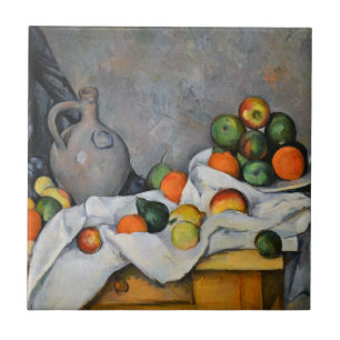 Azulejo Paul Cezanne - Cortina, Jarra y Frutero