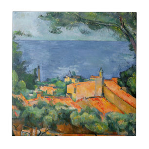 Azulejo Paul Cezanne - Estaque con techos rojos