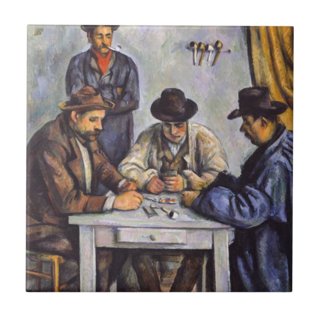Azulejo Paul Cezanne - Los jugadores de cartas (Frente)