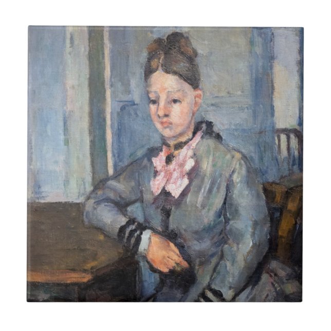 Azulejo Paul Cezanne - Madame Cezanne se inclina en una me (Frente)