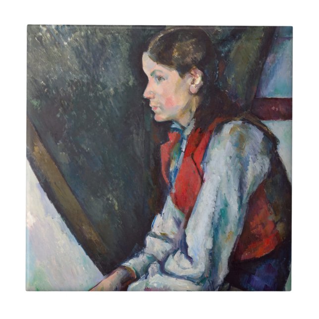 Azulejo Paul Cezanne - Niño con Chaleco Rojo (Frente)
