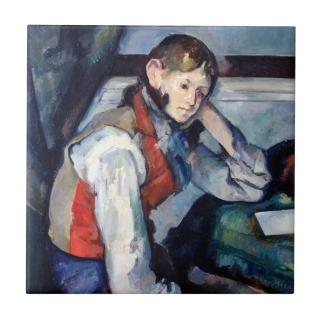 Azulejo Paul Cezanne - Niño con Chaleco Rojo (Frente)
