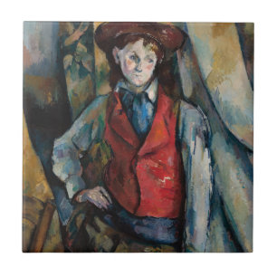 Azulejo Paul Cezanne - Niño en el chaleco rojo