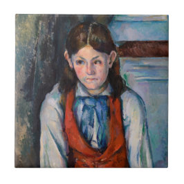 Azulejo Paul Cezanne - Niño en el chaleco rojo