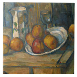Azulejo Paul Cezanne - Todavía la vida con leche y fruta