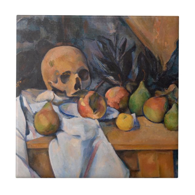 Azulejo Paul Cezanne - Todavía la vida con Skull (Frente)