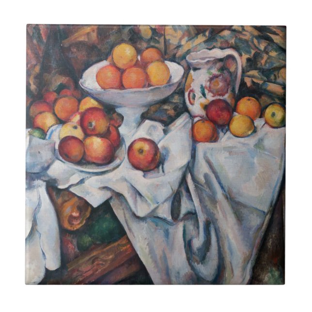 Azulejo Paul Cezanne - Todavía vida, manzanas y Naranjas (Frente)