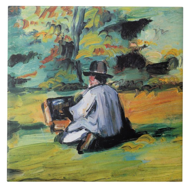 Azulejo Paul Cezanne - Un pintor trabajando,  (Frente)