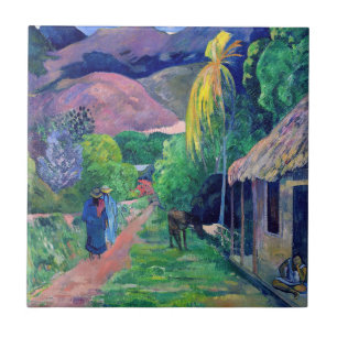Azulejo Paul Gauguin - Calle en Tahití