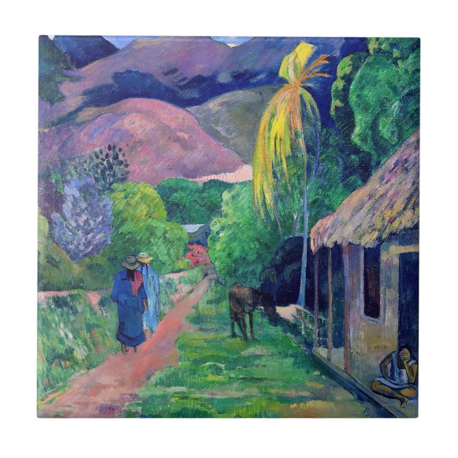 Azulejo Paul Gauguin - Calle en Tahití (Frente)
