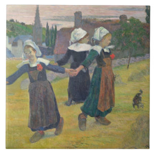 Azulejo Paul Gauguin Chicas bretones bailando, Pont-Aven,