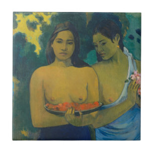 Azulejo Paul Gauguin - Dos mujeres tahitianas