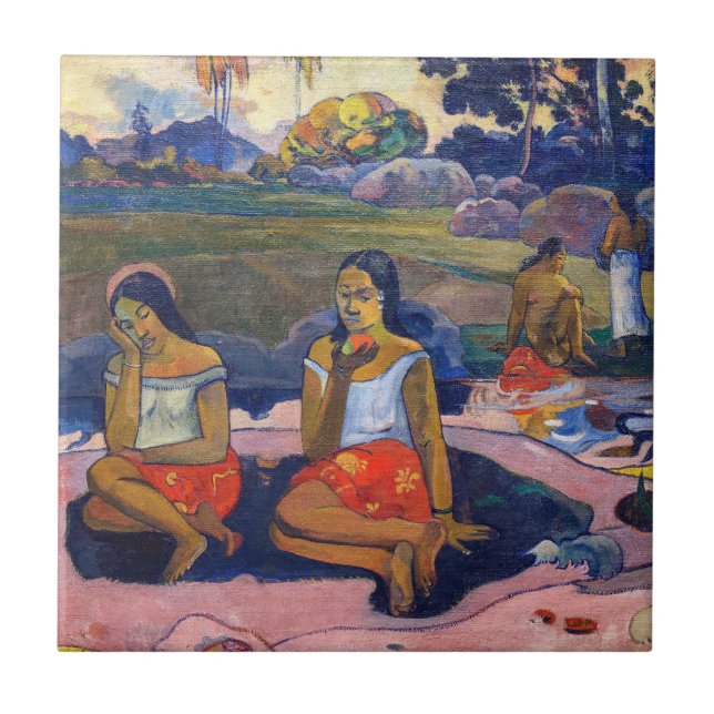 Azulejo Paul Gauguin - Fuente Sagrada, Dulces Sueños (Frente)