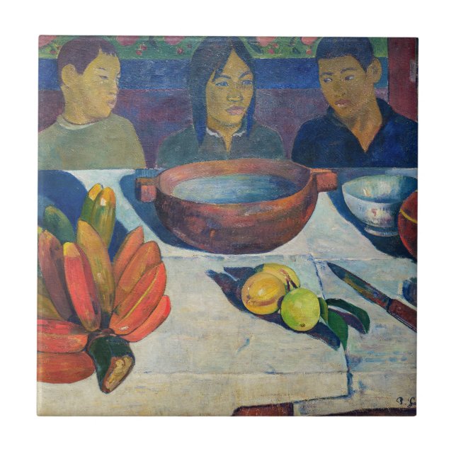 Azulejo Paul Gauguin - La Comida / Los plátanos (Frente)