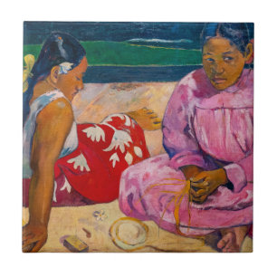 Azulejo Paul Gauguin - Mujeres tahitianas en la playa