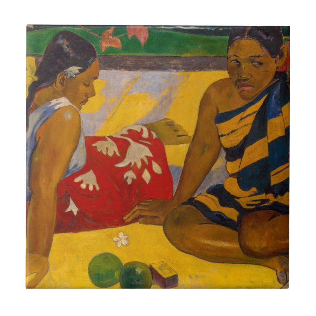 Azulejo Paul Gauguin - Mujeres Tahitianas / Parau Api (Frente)