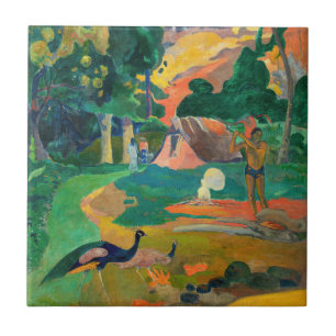 Azulejo Paul Gauguin - Paisaje con Pavos Reales / Matamoe