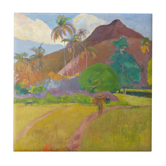 Azulejo Paul Gauguin - Paisaje Tahitiano (Frente)