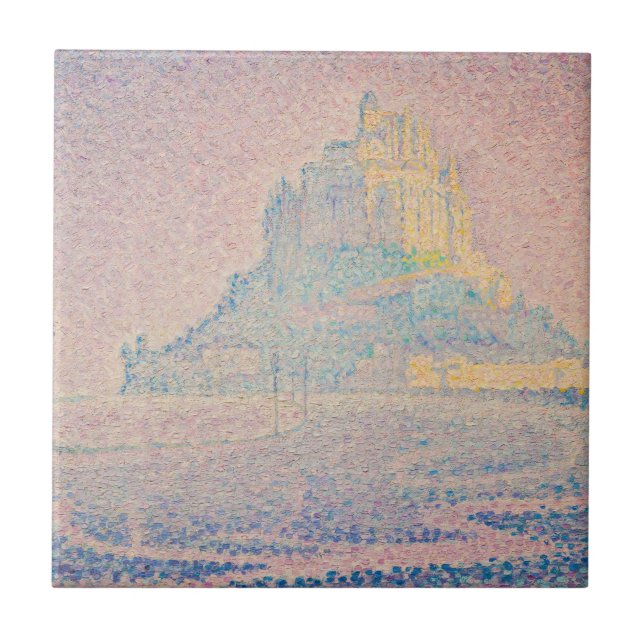 Azulejo Paul Signac - Monte Saint Michel Niebla y Sol (Frente)