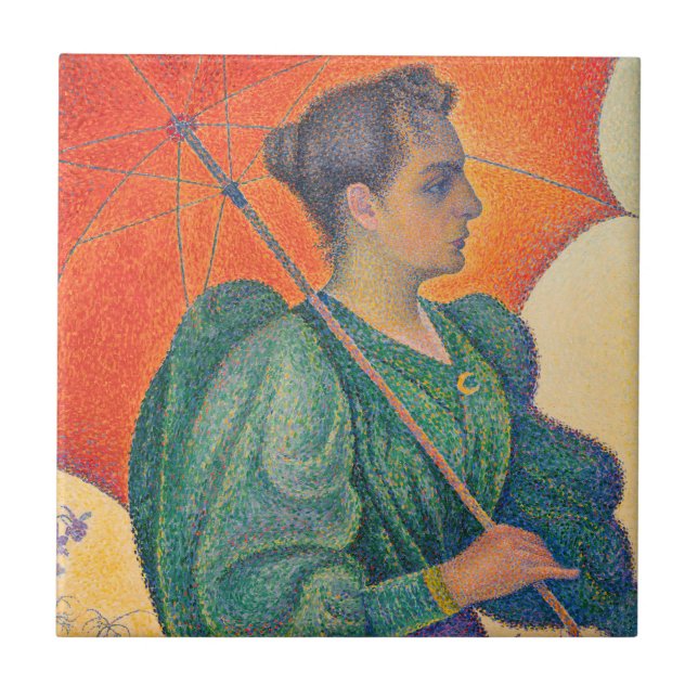 Azulejo Paul Signac - Mujer con un Paraguas (Frente)