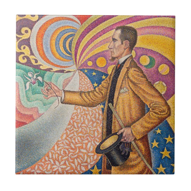 Azulejo Paul Signac - Retrato de M Felix Feneon, Opus 217 (Frente)