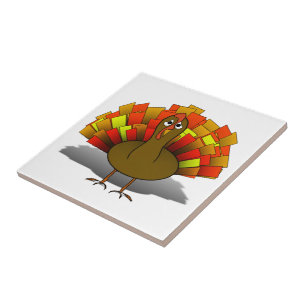 Azulejo Pavo Preocupado Día de Acción de Gracias