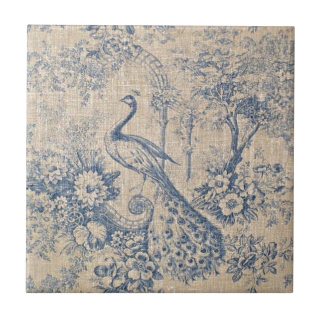 Azulejo Pavo real antiguo Toile (Frente)