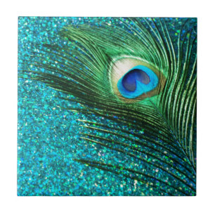 Azulejo Pavo real de la aguamarina de Uniqe
