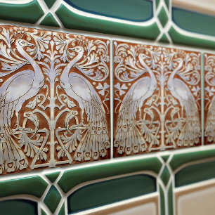 Azulejo Pavo real Modernista Arte Barcelona 1903