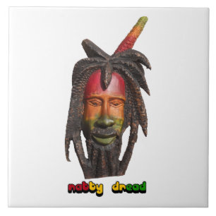 Azulejo Pavor elegante Rastaman con Dreadlocks