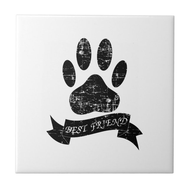 Azulejo Paw De Perro Con Lazo (Frente)