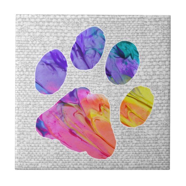 Azulejo Paw Print - Regalos para los amantes del perro (Frente)