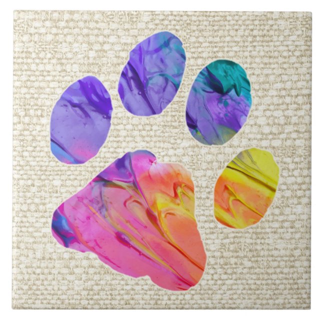 Azulejo Paw Print - Regalos para los amantes del perro (Frente)