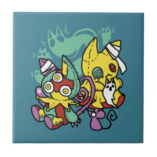 Azulejo Paw-sitivamente Espantoso Gatos Monstruosos de H