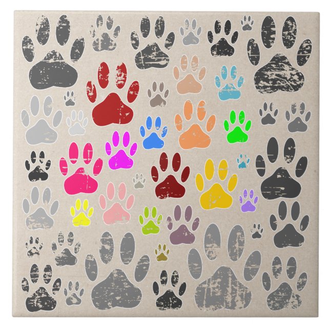 Azulejo Paws Perros Con Problemas En El Fondo Del Papel Kr (Frente)