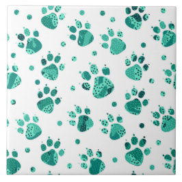 Azulejo Paws turquesa con manchas