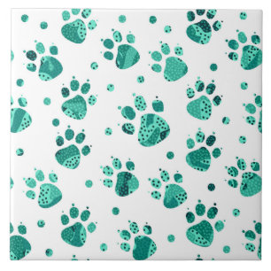 Azulejo Paws turquesa con manchas