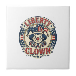 Azulejo Payaso de la Libertad Patriótico Patriótico Clownc