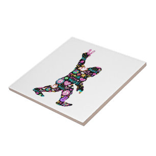 Azulejo Paz Amor Bigfoot Hippie Divertido Amante de Bigfoo
