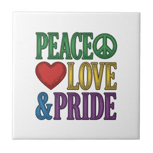 Azulejo Paz Amor Orgullo Grabado Vintage Diseño Vectorial_