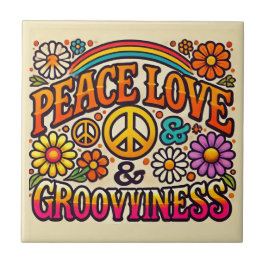 Azulejo Paz, Amor y Grooviness Tile cerámico