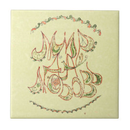 Azulejo "Paz y amor" (en ruso) vintage