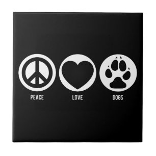 Azulejo Peace Love Dogs Tile