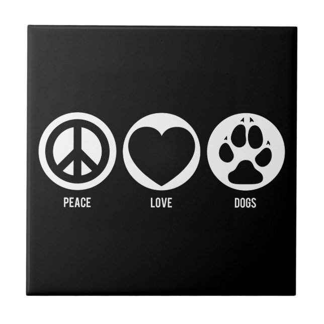 Azulejo Peace Love Dogs Tile (Frente)