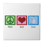 Azulejo Peace Love Goats<br><div class="desc">Una señal de paz, corazón y una cabra linda.</div>