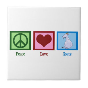 Azulejo Peace Love Goats